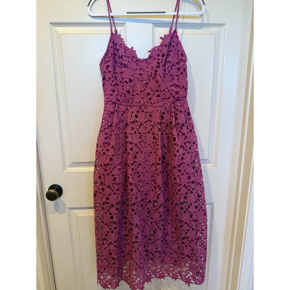 ASTR The Label The Lace Sleeveless Midi Dress XLarge XL Sundress Burgundy - Picture 2 of 12